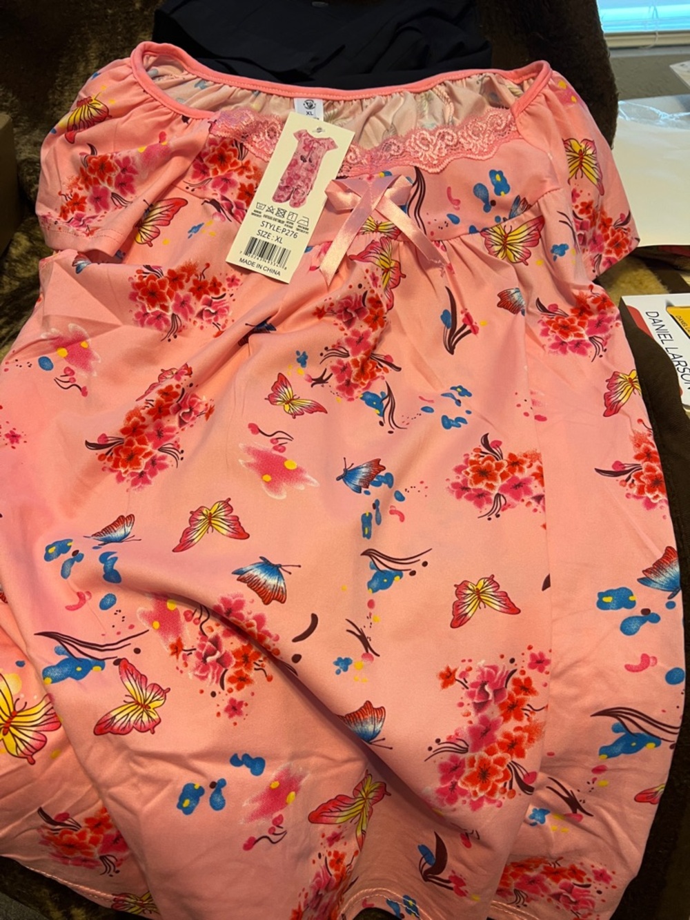 Women’s Pink Floral & Butterfly Nightgown - Brand